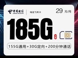 电信飞耳卡 29元185G+200分钟 20-60周岁
