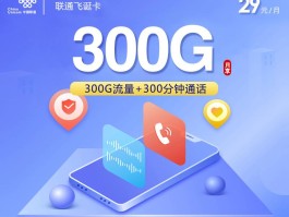 联通飞诞卡 29元300G+300分钟 18-65周岁